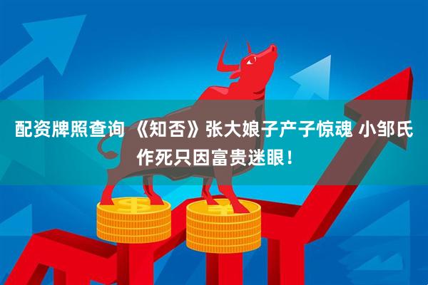 配资牌照查询 《知否》张大娘子产子惊魂 小邹氏作死只因富贵迷眼！