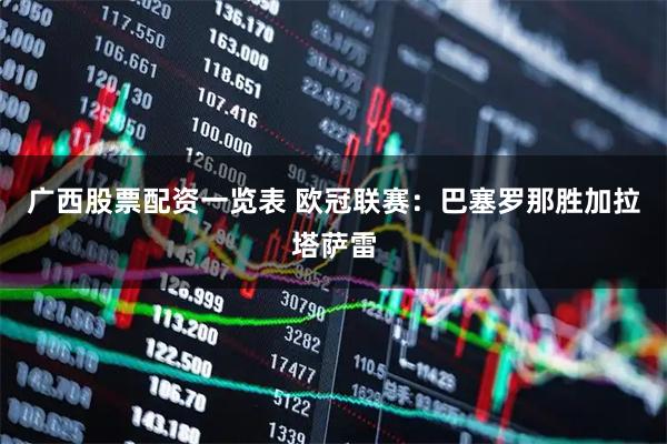 广西股票配资一览表 欧冠联赛：巴塞罗那胜加拉塔萨雷